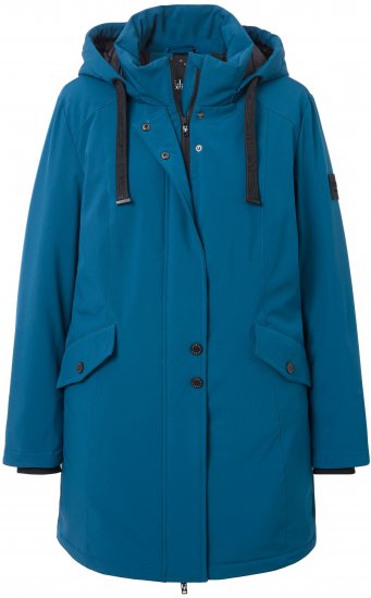 Ulla Popken HYPRAR Long Softshell Jacket Ocean Blue - Geci - 