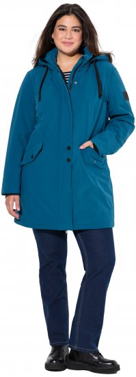 Ulla Popken HYPRAR Long Softshell Jacket Ocean Blue - Geci - 