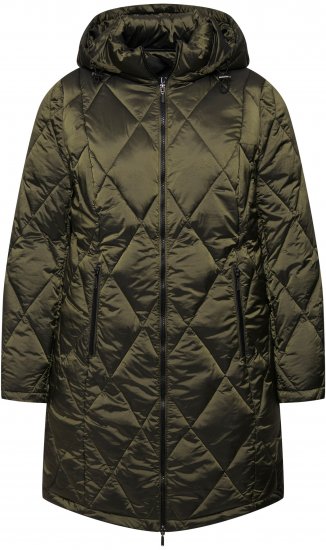 Ulla Popken HYPRAR Diamond Quilted Jacket Bottle Green - Geci - 