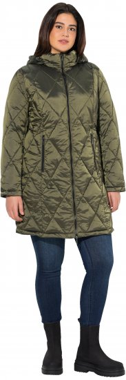 Ulla Popken HYPRAR Diamond Quilted Jacket Bottle Green - Geci - 