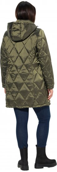 Ulla Popken HYPRAR Diamond Quilted Jacket Bottle Green - Geci - 