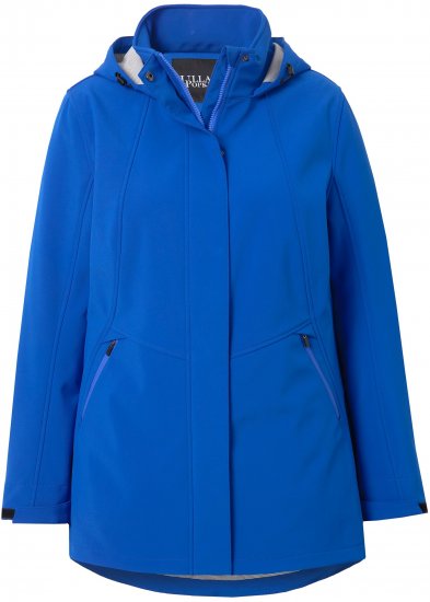 Ulla Popken HYPRAR Triple Function Longline Softshell Jacket Peacock Blue - Geci - 