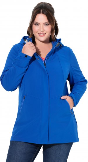 Ulla Popken HYPRAR Triple Function Longline Softshell Jacket Peacock Blue - Geci - 