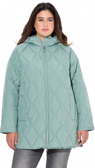 Ulla Popken HYPRAR Quilted Water Repellent Jacket Mint Green - Geci - 