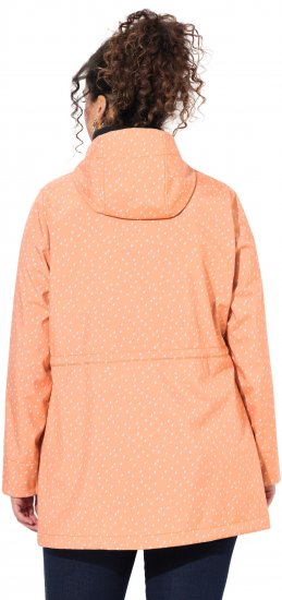 Ulla Popken Raindrop Print Longline Waterproof Jacket Mandarin - Geci - 