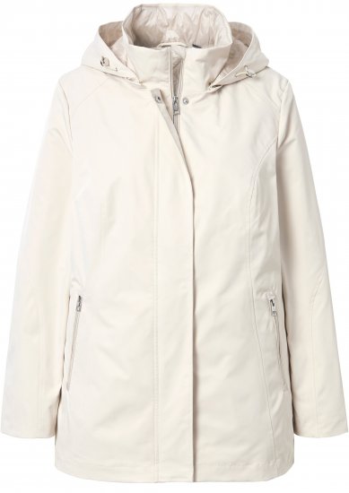 Ulla Popken Long Triple Function Softshell Jacket Natural White - Geci - 
