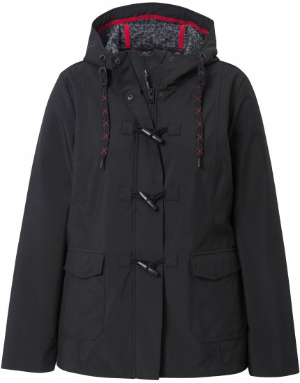 Ulla Popken HYPRAR Toggle Button Microfleece Lined Jacket Black - Geci - 