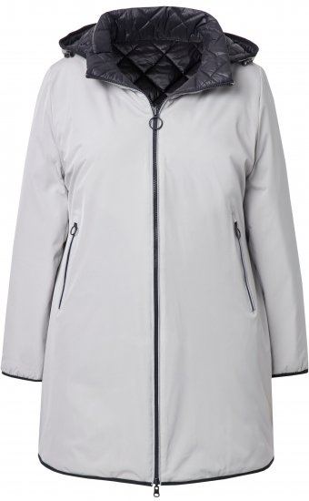 Ulla Popken HYPRAR Reversible Quilted Jacket Medium Grey - Geci - 