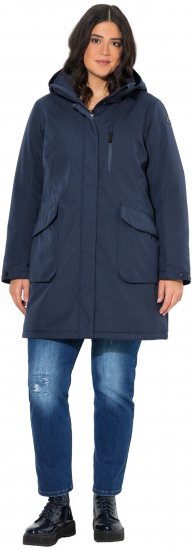 Ulla Popken HYPRAR Drawstring Waist Parka Navy - Geci - 