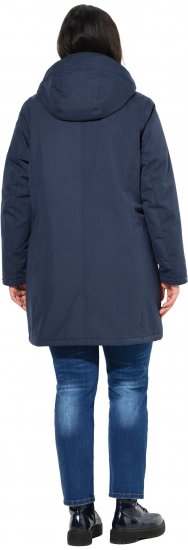 Ulla Popken HYPRAR Drawstring Waist Parka Navy - Geci - 