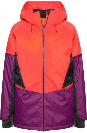 Ulla Popken HYPRAR Performance Colorblock Ski Jacket Coral - Geci - 