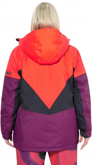 Ulla Popken HYPRAR Performance Colorblock Ski Jacket Coral - Geci - 
