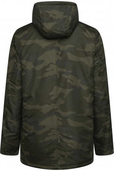 Kam Jeans KV143 Camo Print Hooded Coat Khaki - Geci - Geci Bărbați Mărimi Mari