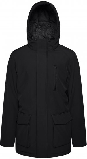Kam Jeans KV144 Long Quilted Softshell Parka Black - Geci - Geci Bărbați Mărimi Mari