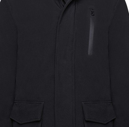 Kam Jeans KV144 Long Quilted Softshell Parka Black - Geci - Geci Bărbați Mărimi Mari
