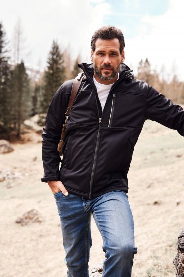 JP1880 Jacket Fleece Lined Softshell Black - Geci - Geci Bărbați Mărimi Mari
