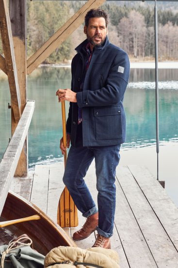 JP1880 Jacket Water-repellent Herringbone Insert Navy - Geci - Geci Bărbați Mărimi Mari