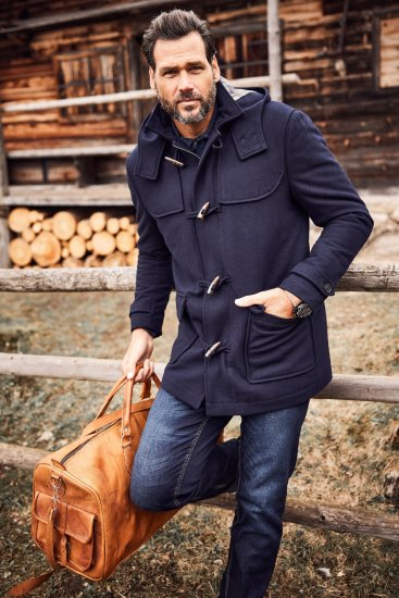 JP1880 Duffle Coat Water Repellent with Detachable Hood Navy - Geci - Geci Bărbați Mărimi Mari