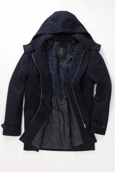 JP1880 Duffle Coat Water Repellent with Detachable Hood Navy - Geci - Geci Bărbați Mărimi Mari