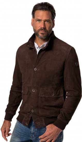 JP1880 Leather Jacket Goat Suede Espresso Brown - Geci - Geci Bărbați Mărimi Mari