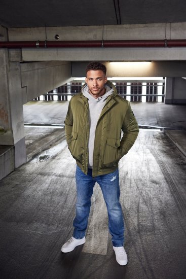 STHUGE Bomber Jacket With Hood Green - Geci - Geci Bărbați Mărimi Mari