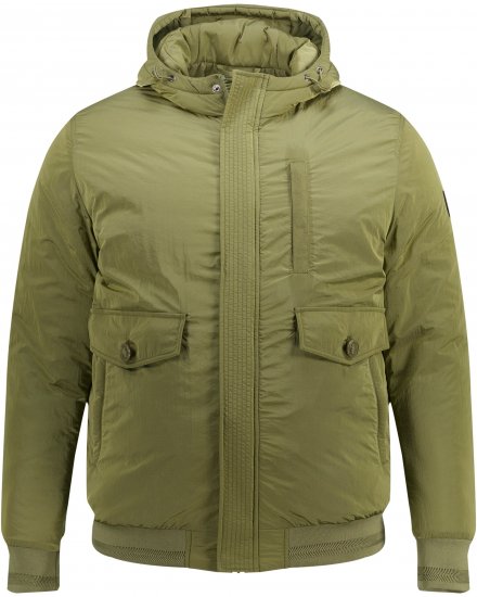 STHUGE Bomber Jacket With Hood Green - Geci - Geci Bărbați Mărimi Mari