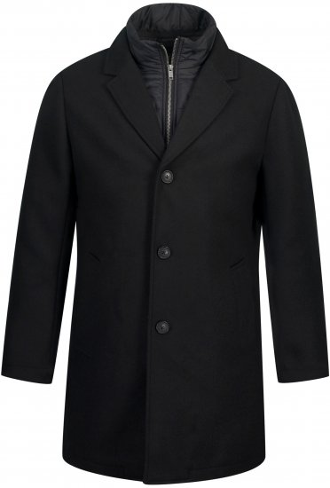 JP1880 Coat Wool Blend Quilted Black - Geci - Geci Bărbați Mărimi Mari