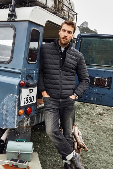 JP1880 Jacket Quilted Stand-up Collar Black - Geci - Geci Bărbați Mărimi Mari