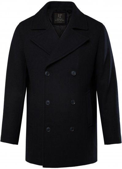 JP1880 Caban Short Double-breasted Overcoat Navy - Geci - Geci Bărbați Mărimi Mari