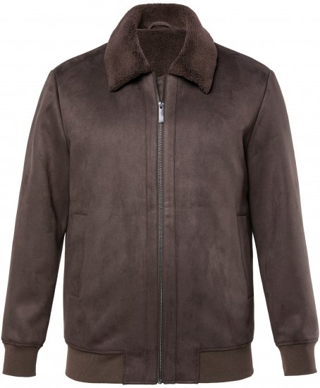 JP1880 Bomber Jacket Faux Leather Dark Brown - Geci - Geci Bărbați Mărimi Mari