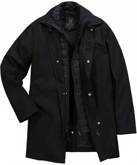 JP1880 Business Coat Zip-out Panel Black - Geci - Geci Bărbați Mărimi Mari