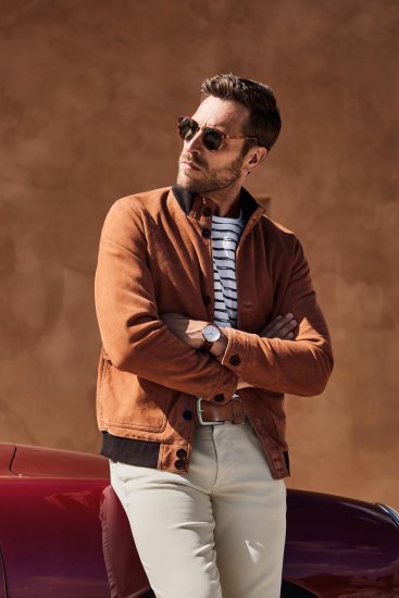 JP1880 Jacket Leather Lamb Nappa Brown - Geci - Geci Bărbați Mărimi Mari