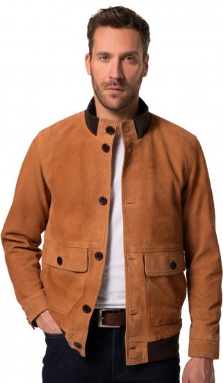 JP1880 Jacket Leather Lamb Nappa Brown - Geci - Geci Bărbați Mărimi Mari