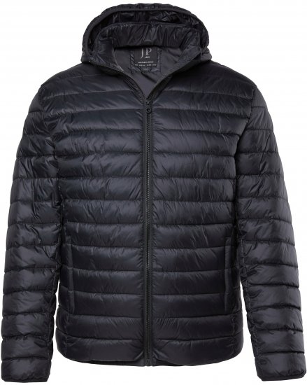 JAY-PI Lightly Quilted Jacket with a Hoodie Black - Geci - Geci Bărbați Mărimi Mari