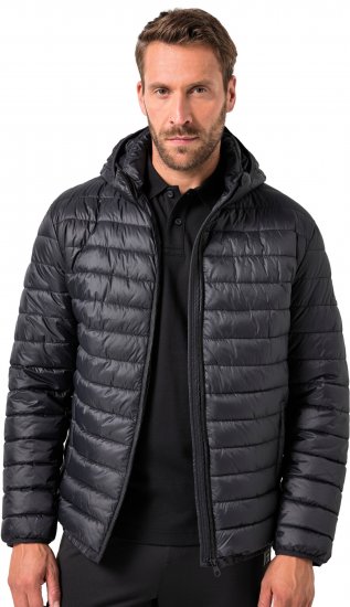 JAY-PI Lightly Quilted Jacket with a Hoodie Black - Geci - Geci Bărbați Mărimi Mari