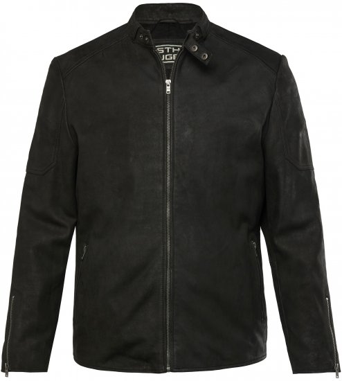 STHUGE Leather Biker Jacket Lamb Nappa Leather Black - Geci - Geci Bărbați Mărimi Mari