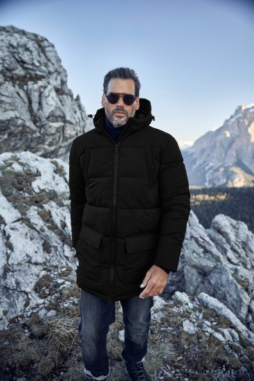 JP1880 Quilted Parka with Multiple Pockets Black - Geci - Geci Bărbați Mărimi Mari