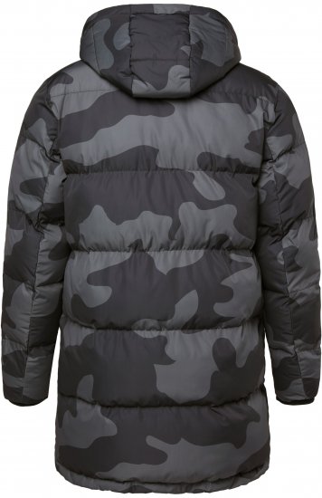 JP1880 Quilted Parka with Camouflage Drawstring Waist Black - Geci - Geci Bărbați Mărimi Mari