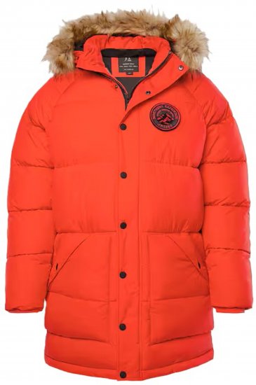 JP1880 Parka Quilted Faux Fur Hood Red - Geci - Geci Bărbați Mărimi Mari