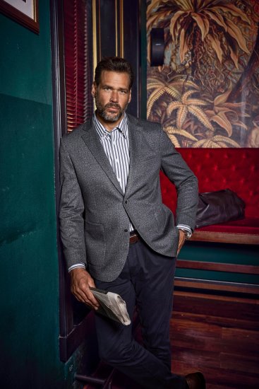 JP1880 Jacket Business Donegal Graphite Grey - Geci - Geci Bărbați Mărimi Mari