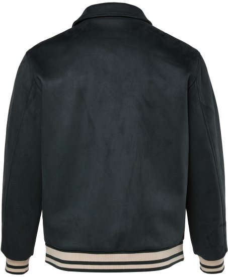 JP1880 Blouson Velour with Chest Embroidery Dark Green - Geci - Geci Bărbați Mărimi Mari