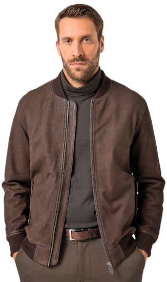 JP1880 Jacket Buffed Nubuck Lamb Leather Brown - Geci - Geci Bărbați Mărimi Mari