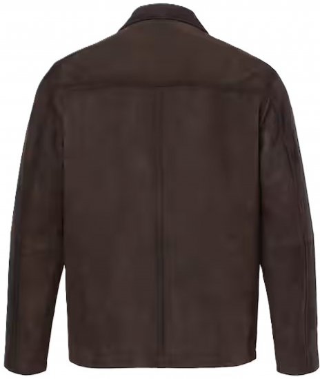 JP1880 Leather Jacket Goat Suede Shirt Collar Dark Brown - Geci - Geci Bărbați Mărimi Mari