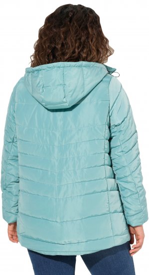 Ulla Popken Quilted Water Repellent Jacket Soft Turquoise - Geci - 