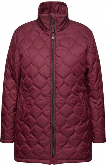 Ulla Popken HYPRAR Water-Repellent Quilted Jacket Wine Red - Geci - 