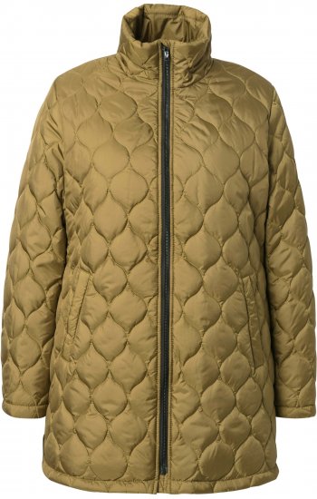 Ulla Popken HYPRAR Water-Repellent Quilted Jacket Dark Mustard Yellow - Geci - 