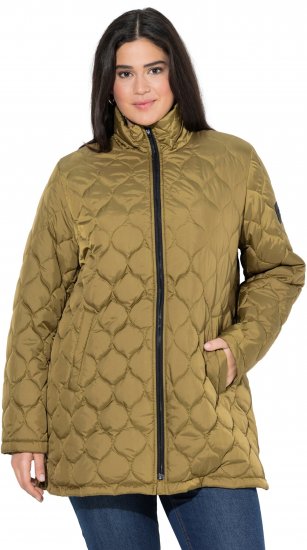 Ulla Popken HYPRAR Water-Repellent Quilted Jacket Dark Mustard Yellow - Geci - 