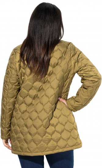 Ulla Popken HYPRAR Water-Repellent Quilted Jacket Dark Mustard Yellow - Geci - 