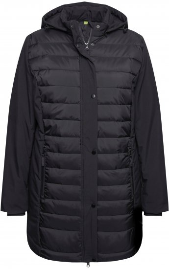 Ulla Popken HYPRAR Mixed Texture Water-Repellent Jacket Black - Geci - 
