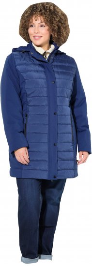 Ulla Popken HYPRAR Mixed Texture Water-Repellent Jacket Night Blue - Geci - 